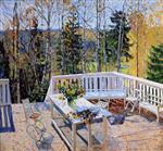 Stanislaw Julianowitsch Zukowski  - Bilder Gemälde - Terrace in Autumn