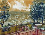 Stanislaw Julianowitsch Zukowski  - Bilder Gemälde - The Terrace, Storm