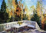 Stanislaw Julianowitsch Zukowski  - Bilder Gemälde - Veranda in Autumn