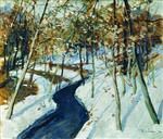 Stanislaw Julianowitsch Zukowski  - Bilder Gemälde - Winter Landscape-2