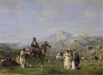 Eugene Fromentin - Bilder Gemälde - An Encampment in the Atlas Mountains
