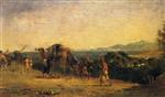 Eugene Fromentin - Bilder Gemälde - Arab Caravan by the Shore