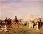 Eugene Fromentin - Bilder Gemälde - Arab Encampment in the Atlas Mountains