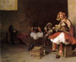 Jean Leon Gerome - Peintures - Bashi Bzouk chantant