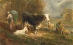 Eugene Fromentin - Bilder Gemälde - Cow and Goatherd