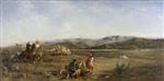 Eugene Fromentin - Bilder Gemälde - Gazelle Hunt in Chott el-Hodna