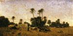 Eugene Fromentin  - Bilder Gemälde - Tents of the Smalah of Si-Hamed-Bel-Hadj, Sahara