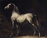 Jean Louis Theodore Gericault - Bilder Gemälde - Der weiße Hengst