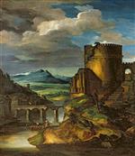 Jean Louis Theodore Gericault - Bilder Gemälde - Italian Landscape with a Tomb
