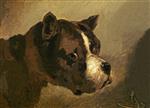 Jean Louis Theodore Gericault - Bilder Gemälde - Kopf einer Bulldogge