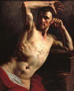 Jean Louis Theodore Gericault - Bilder Gemälde - Male nude half-length