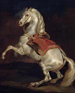 Jean Louis Theodore Gericault - Bilder Gemälde - Napoleon's Stallion, Tamerlan
