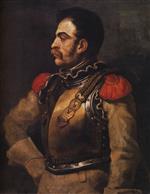 Jean Louis Theodore Gericault  - Bilder Gemälde - Portrait of a Carabineer