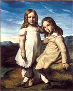 Jean Louis Theodore Gericault  - Bilder Gemälde - Portrait of Alfred and Elisabeth Dedreux