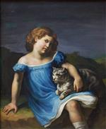 Jean Louis Theodore Gericault  - Bilder Gemälde - Portrait of Louise Vernet as a Child
