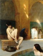 Jean Leon Gerome - Peintures - Femme nue