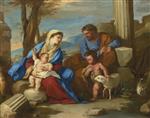 Luca Giordano  - Bilder Gemälde - Holy Family with the Young Saint John the Baptist