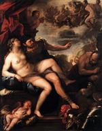 Luca Giordano  - Bilder Gemälde - Mars and Venus Caught by Vulcan