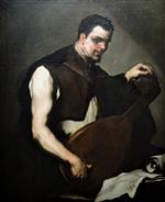 Luca Giordano  - Bilder Gemälde - Musiker stimmt seine Laute