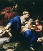 Luca Giordano  - Bilder Gemälde - The Holy Family with the Infant Saint John the Baptist