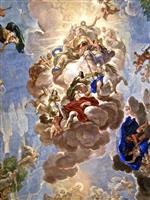 Luca Giordano  - Bilder Gemälde - Triumph of the Medici in the Clouds of Mount Olympus