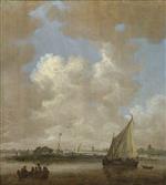 Jan van Goyen - paintings - A River Scene with a Hut on an Island