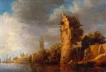Jan van Goyen - Bilder Gemälde - A River Scene-2