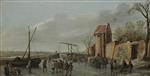 Jan van Goyen - Bilder Gemälde - A Scene on the Ice