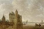 Jan van Goyen - Bilder Gemälde - A Watergate by an Estuary