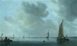 Jan van Goyen - paintings - Fishing Boats off an Estuary