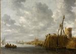 Jan van Goyen  - Bilder Gemälde - Harbor Scene with a Watchtower and Beacon