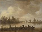 Jan van Goyen  - Bilder Gemälde - Landscape with a Canal