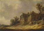 Jan van Goyen  - Bilder Gemälde - Landscape with a Cottage and a Barn