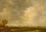 Jan van Goyen  - Bilder Gemälde - Panoramic View of a River with Low-lying Meadows