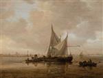 Jan van Goyen  - Bilder Gemälde - Sailing Boats on the Maas, with Dordrecht in the Background