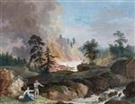 Jacob Philipp Hackert - Bilder Gemälde - A Wooded Swedish Landscape