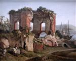 Jacob Philipp Hackert - paintings - Der Venustempel in Bajae am Golf von Pozzuoli