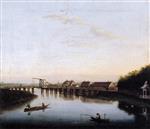 Jacob Philipp Hackert - Bilder Gemälde - Die Spree mit Schlossbrücke bei Charlottenburg