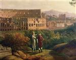 Jacob Philipp Hackert - paintings - Johann Wolfgang von Goethe (1749-1832) visiting the Colosseum in Rome
