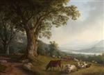 Jacob Philipp Hackert  - Bilder Gemälde - Landscape with Cattle and Goats