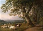 Jacob Philipp Hackert  - Bilder Gemälde - Landscape with Cattle and Sheep