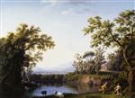 Jacob Philipp Hackert  - Bilder Gemälde - Landschaft mit Merkur und Paris