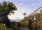 Jacob Philipp Hackert  - Bilder Gemälde - Landschaft mit Motiven des Englischen Gartens in Caserta