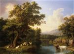 Jacob Philipp Hackert  - Bilder Gemälde - Landschaft mit ruhendem Schäfer