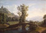 Jacob Philipp Hackert  - Bilder Gemälde - View of Montesarchio