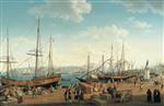 Jacob Philipp Hackert  - Bilder Gemälde - View of the Port of Messina, from the Palazzo del Senato
