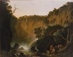 Jacob Philipp Hackert  - Bilder Gemälde - Waterfall at Tivoli