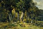 Charles Emile Jacque - Bilder Gemälde - Forest Scene