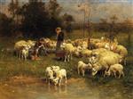 Charles Emile Jacque - Bilder Gemälde - Guarding the Flock