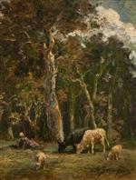 Charles Emile Jacque - Bilder Gemälde - Meadow Pastures